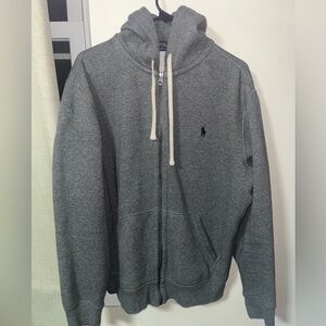 Gray polo hoodie L